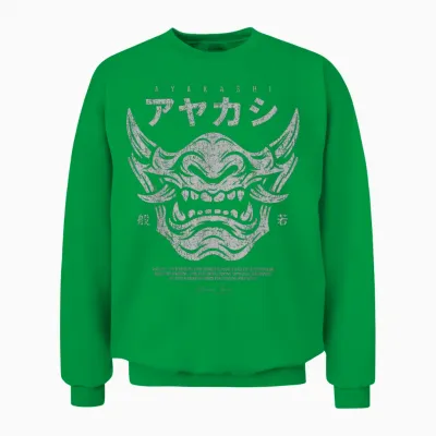 Japan Streetwear Cyberpunk Y2k Techwear Retro Manga Anime Unisex Sweatshirt - Irish Green