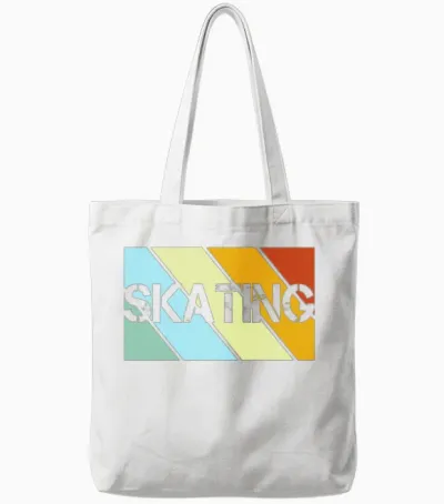 Skating Retro Tote Bags - White