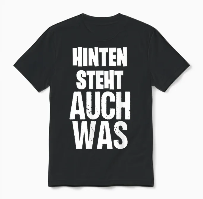 Hinten Kommt Noch Was Lustiger Spruch Unisex T-Shirt in Black