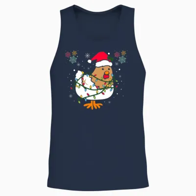 Funny Chicken Unisex Tank Top - Navy