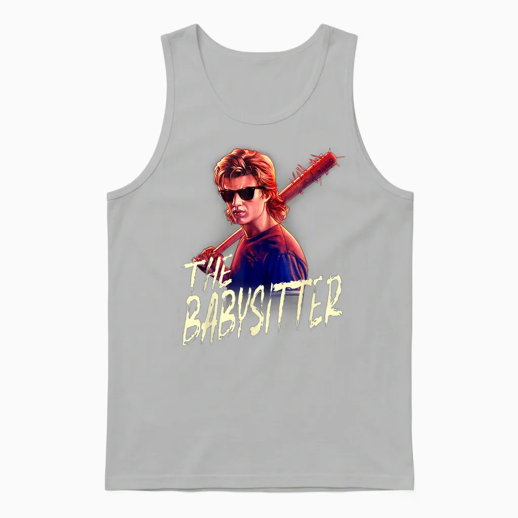 Netflix Stranger Things Steve the Babysitter Portrait Unisex Tank Top in Ash