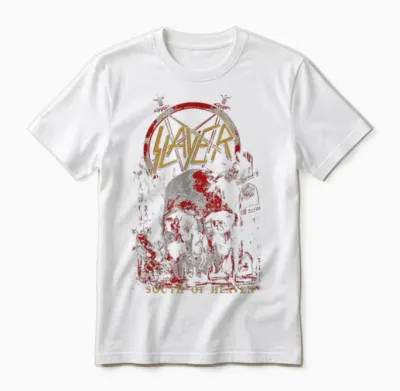 Slayer - South of Heaven Three Color Unisex T-Shirt - White