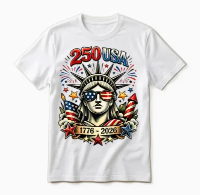 Statue of Liberty 250th America 4 July Unisex T-Shirt - White