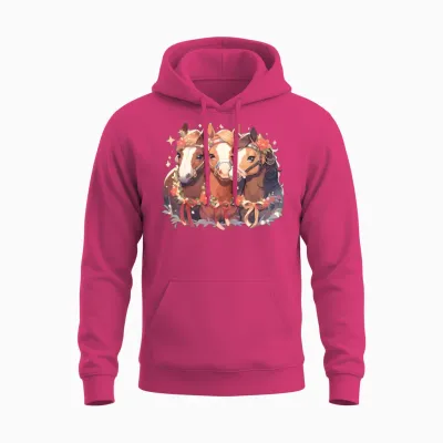 Horse Horses Christmas Riding Riding Sports Unisex Hoodie - Heliconia