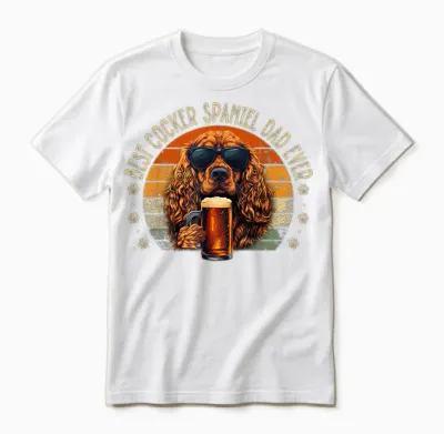 Cocker Spaniel Dad Dog Funny Father's Day Dog Man Unisex T-Shirt - White