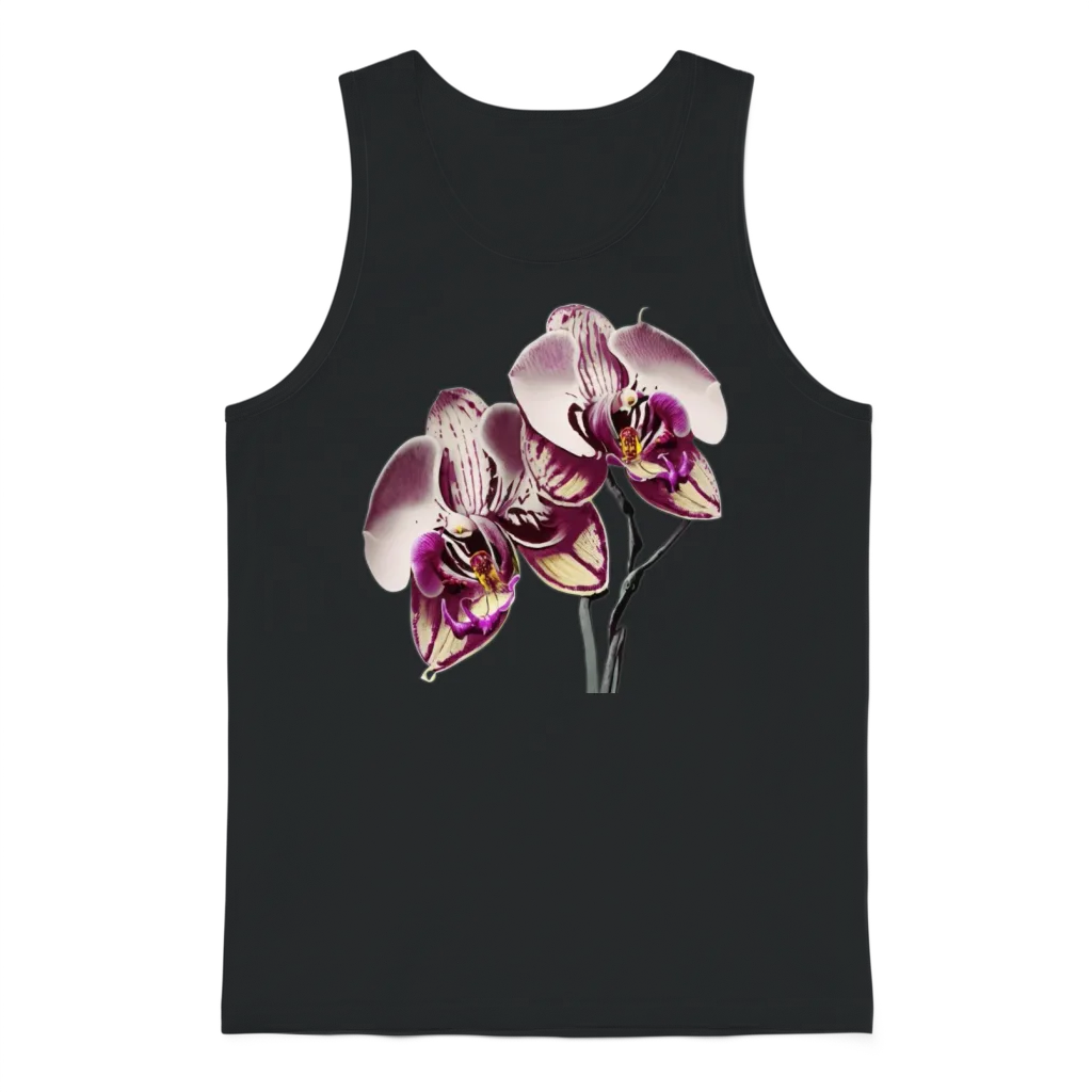 Elegant Orchids Unisex Tank Top - Black