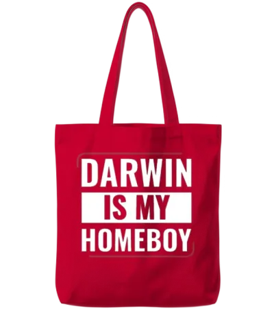 Darwin Is My Homeboy Funny Biology Students Tote Bags - Red