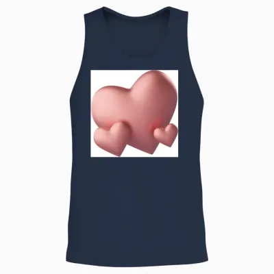 Heart Design Unisex Tank Top - Navy