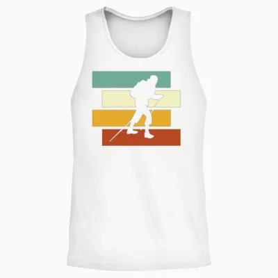 Hiking Retro Unisex Tank Top - White
