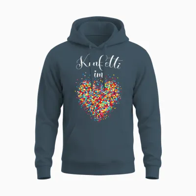 Confetti in the Heart Carnival T-Shirt, Black Unisex Hoodie - Dark Heather