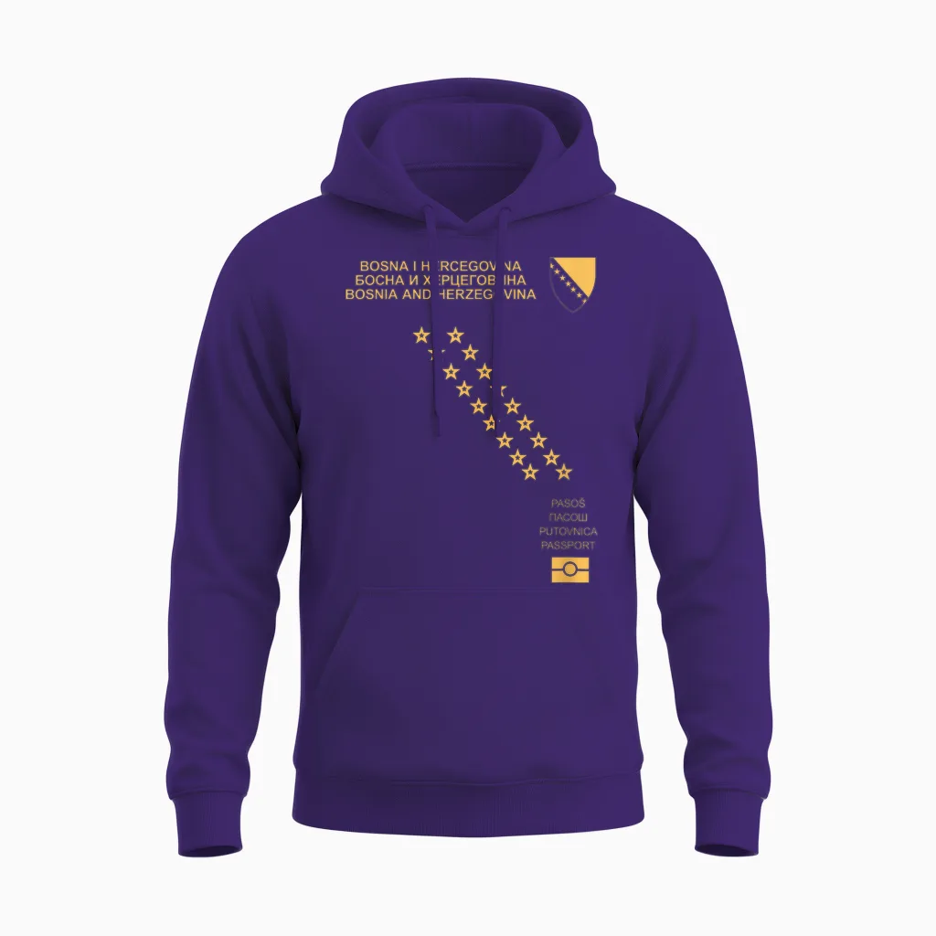 Bosnien Geschenke Ljiljan Sfrj Bosna Flagge Wappen Unisex Hoodie in Purple