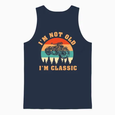 Retro Fashion Unisex Tank Top - Navy