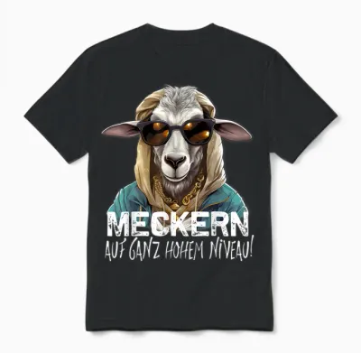 Meckern Auf Ganz Hohem Niveau! Lustiges Ziegen Unisex T-Shirt - Black