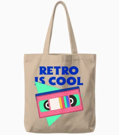 Retro Is Cool Design Tote Bags - Natural