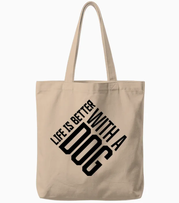 Better with a Dog - Lovers Tote Bags in Natural
