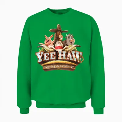 Yee Haw Vbs 2025 Animal Farm Vacation Bible School Unisex Sweatshirt - Irish Green