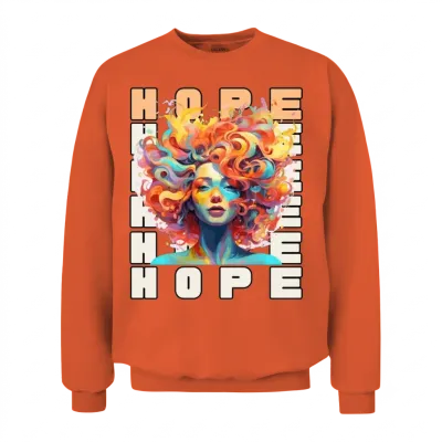 Glowing Women Head. Hope. Unisex Sweatshirt - Orange