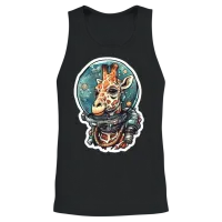Space Giraffe Unisex Tank Top - Black – 2