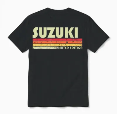 Suzuki Retro Vintage Japanese Name T-Shirt, Black Unisex T-Shirt - Black