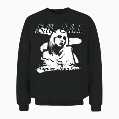 Official Billie Eilish Happier Than Ever Black Unisex Sweatshirt - Black