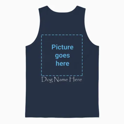 Personalized Gifts Customized Photo Text Dog Tees Unisex Tank Top - Navy