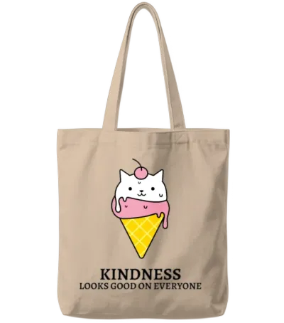 Kindness Looks Good on Everyone Tote Bags - Natural