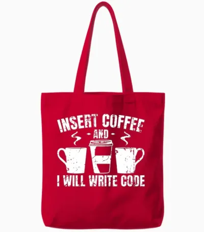 Programmer Funny Joke Tote Bags - Red