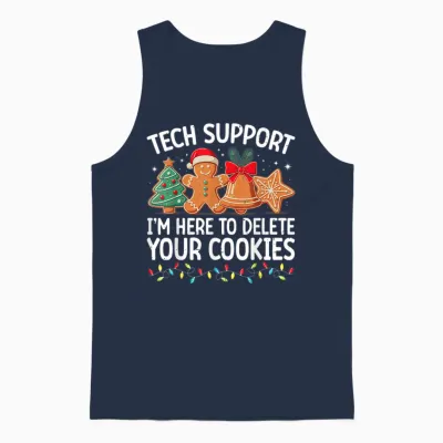 Tech Support Christmas Cookies Women Men Funny Christmas Unisex Tank Top - Navy
