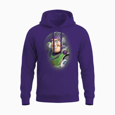 Disney Pixar Toy Story Buzz Lightyear Portrait 3d T-Shirt, Green, S Unisex Hoodie - Purple
