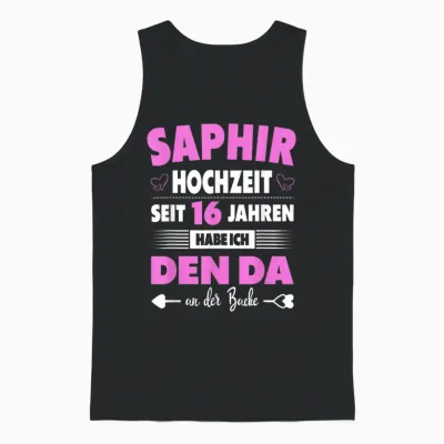 16ter Hochzeitstag Ehefrau 16 Jahre Ehe Saphirhochzeit Unisex Tank Top - Black