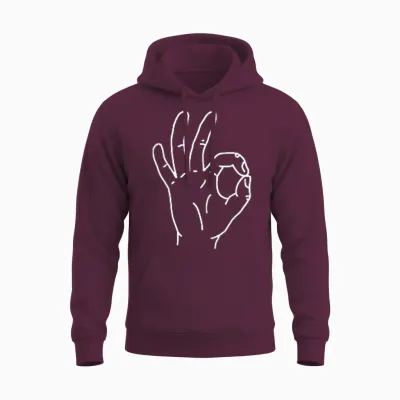 Ok Symbol Handzeichen Unisex Hoodie - Maroon