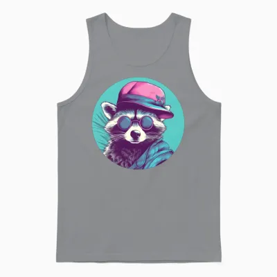 Raccoon Lovers Retro Style Unisex Tank Top - Sport Grey