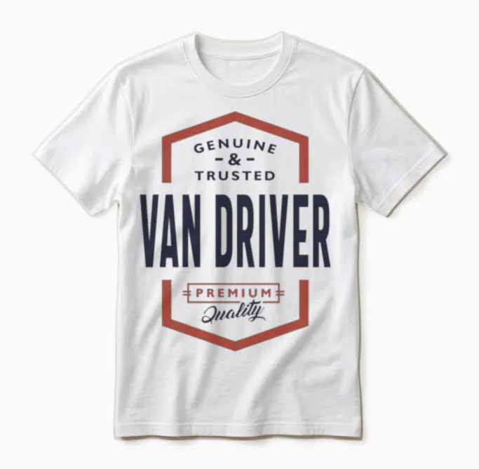 Van Driver Gift Funny Job Title Profession Unisex T-Shirt in White