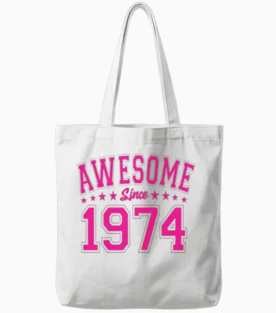 Awesome Since 1974 Birthday 1974 Vintage 1974 Tote Bags - White