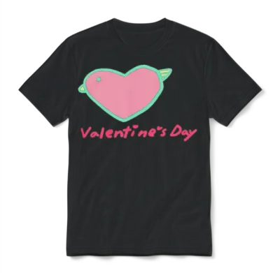 Bird Valentine Unisex T-Shirt - Black