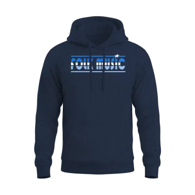 Folk Music Retro Unisex Hoodie - Navy
