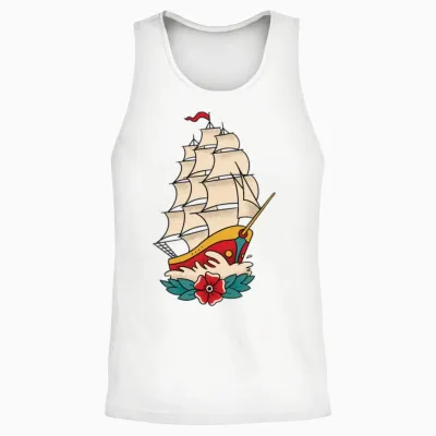 Old Retro Boat Sailing Old Retro Boat Sailing Insp Unisex Tank Top - White