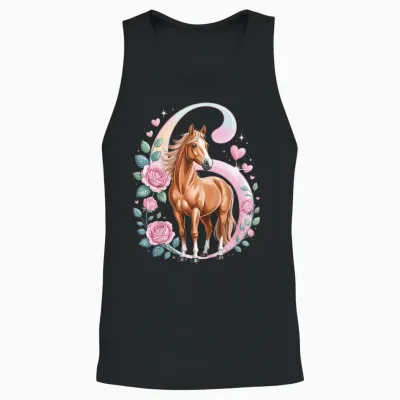 6th Birthday Horse Girl 6 Years Horse Decoration Riding Pony Unisex Tank Top - Black