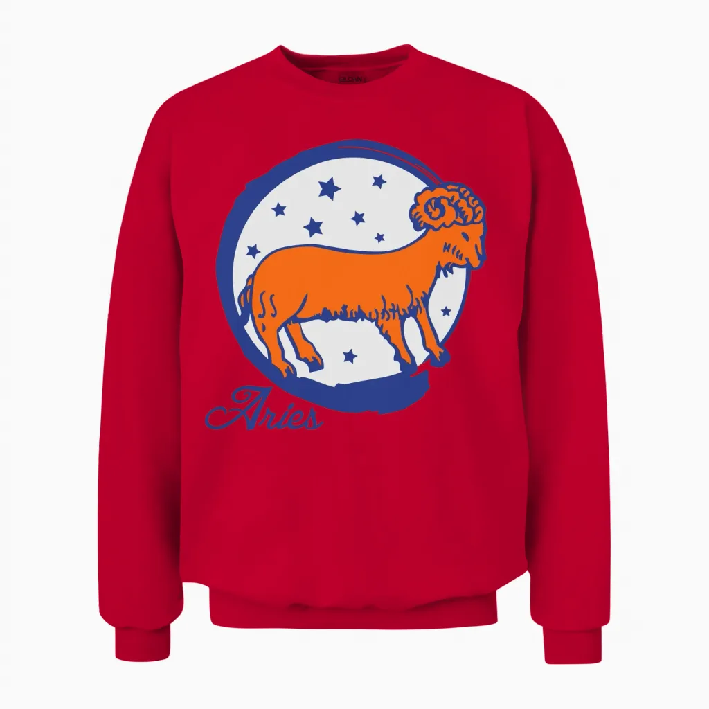 Aries Unisex Sweatshirt in Red