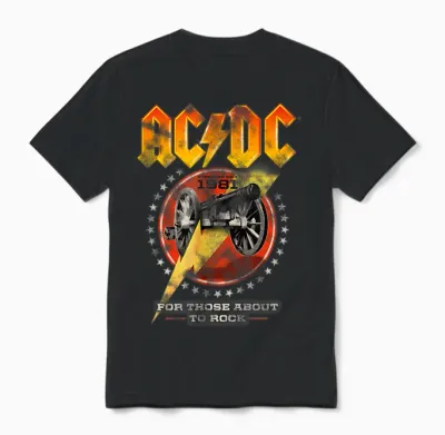 Official Ac/dc for Those About to Rock 1981 Rock Band Music Unisex T-Shirt - Black