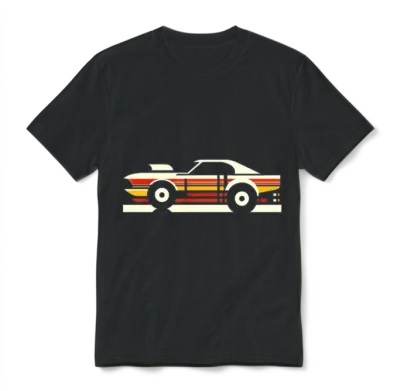 Vintage Speed Stripe Car Unisex T-Shirt - Black