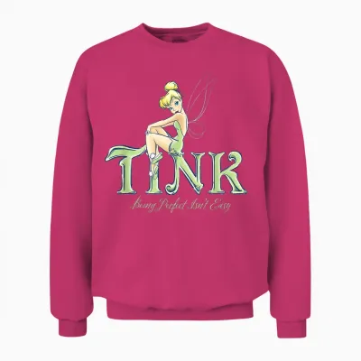Disney Peter Pan Tinker Bell Being Perfect Isn’t Easy T-Shirt Small Unisex Sweatshirt - Heliconia