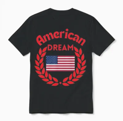 American Dream Usa Flag Original True Unisex T-Shirt - Black