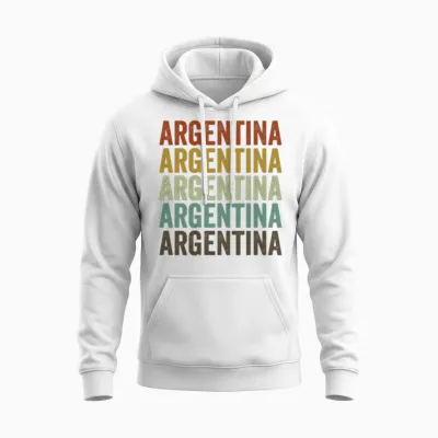 Argentina Retro Vintage Unisex Hoodie - White
