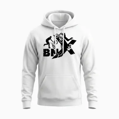 Bmx Rider Unisex Hoodie - White