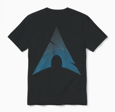 Linux Lovers Tee Arch Linux Vintage Worn Logo Open Source Bone T-Shirt, Black, S Unisex T-Shirt - Black