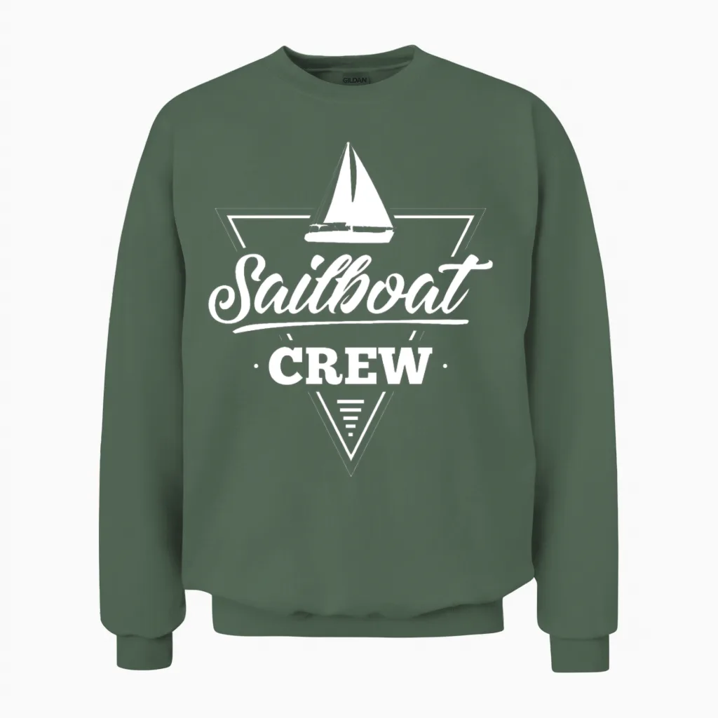 Sailing | Sailboat Crew | Sail Gift Unisex Sweatshirt in Military Green