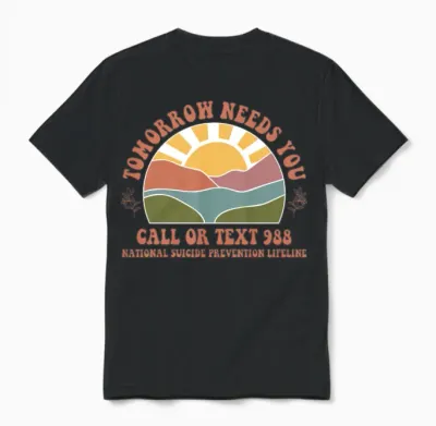 National Suicide Prevention Lifeline Unisex T-Shirt - Black