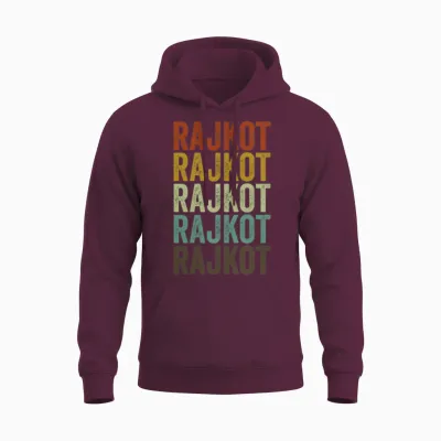 Rajkot India Retro Vintage Unisex Hoodie - Maroon
