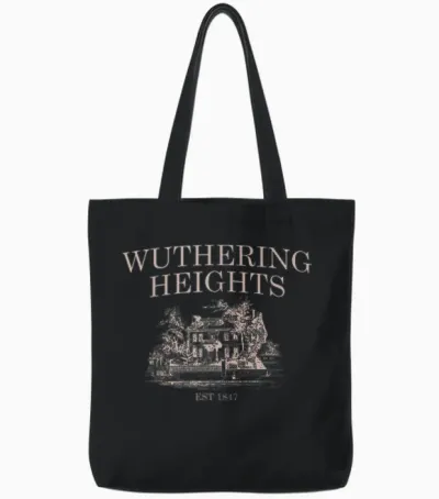 Wuthering Heights, Catherine Earnshaw Und Heathcliff, Bronte Tote Bags - Black